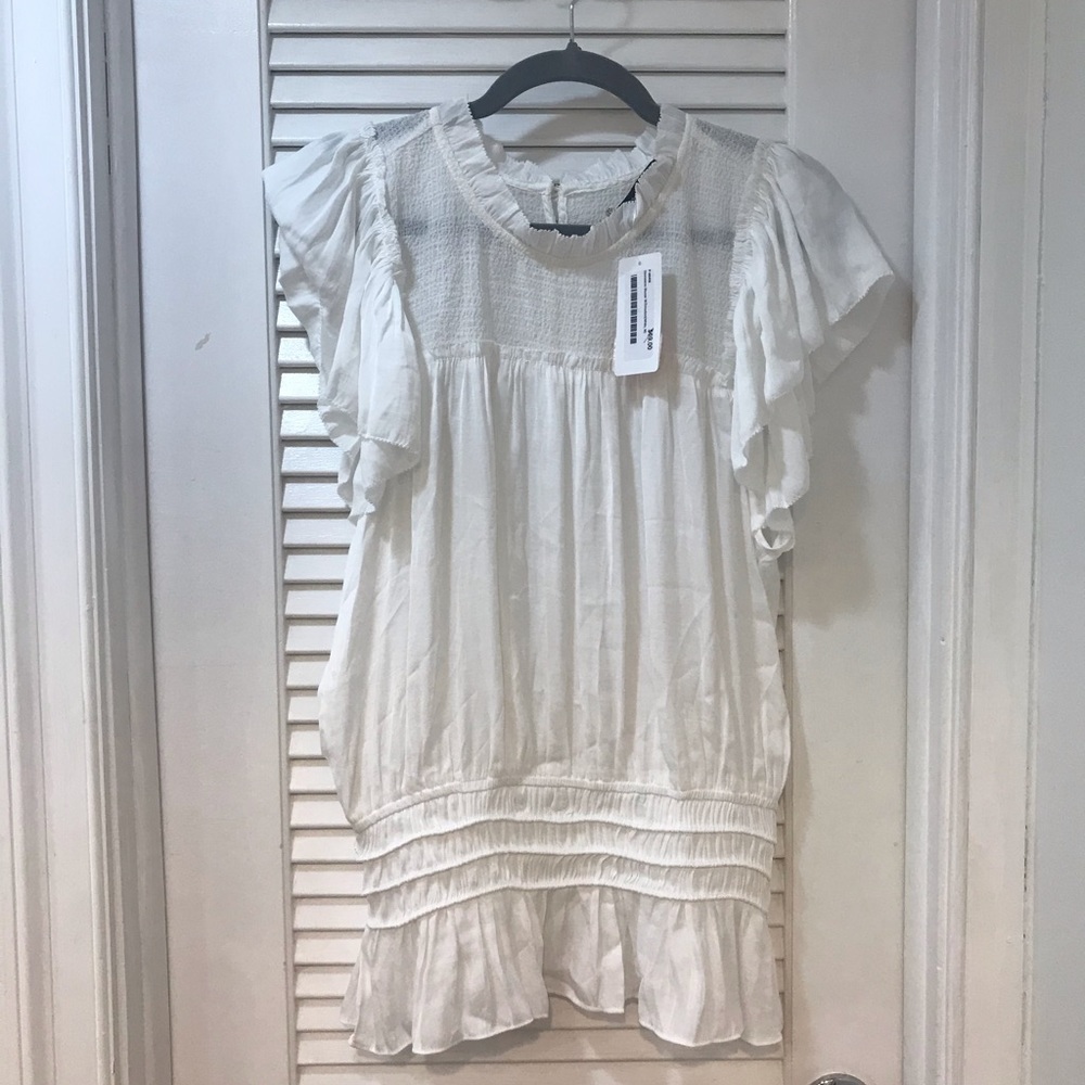 NEW! with tags - white ruffled top